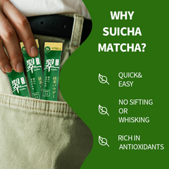 Suicha Matcha Powder Sticks Authentic Organic Japanese Matcha Green Tea Powder Ceremonial Grade 10/30 Sticks抹茶スティック